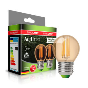 LED Лампа філамент “Шар” 5W-E27-4000K "1 + 1" EUROLAMP
