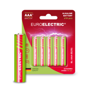 Батарейка лужна AAA LR03 1,5V блістер 10шт EUROELECTRIC