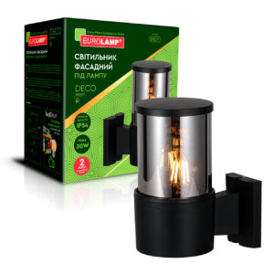 Світильник фасадний DECO C під лампу 1хЕ27 IP54 чорний EUROLAMP