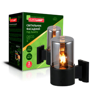 Світильник фасадний DECO R під лампу 1хЕ27 IP54 чорний EUROLAMP