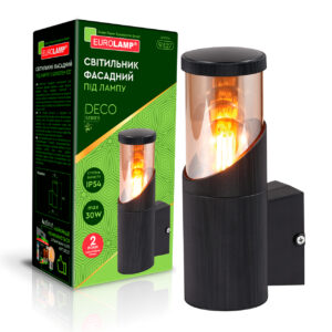 Світильник фасадний DECO S під лампу 1хЕ27 IP54 чорний EUROLAMP