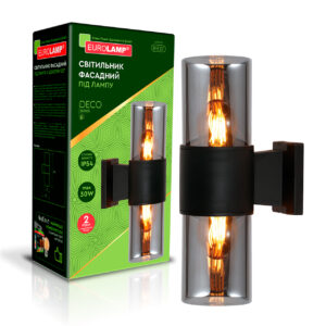 Світильник фасадний DECO R під лампу 2хЕ27 IP54 чорний EUROLAMP