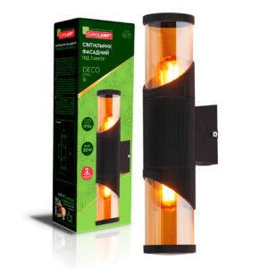 Світильник фасадний DECO S під лампу 2хЕ27 IP54 чорний EUROLAMP