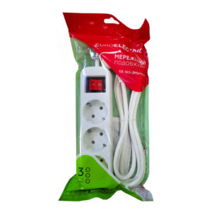 EUROELECTRIC Сетевой фильтр-удлинитель simple Х3, 10А, 2М