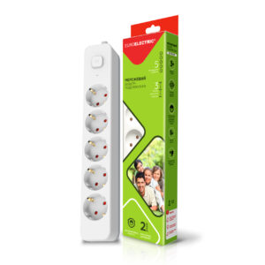 EUROELECTRIC Сетевой фильтр-удлинитель Х5, 10А, 3М