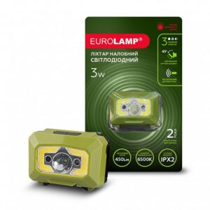 LED фонарь налобный 3W зеленый EUROLAMP
