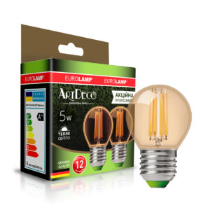 LED Лампа філамент “Шар” 5W-E27-3000K "1+1" EUROLAMP