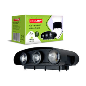 LED Світильник фасадний чорний 6W-3000K-IP65 EUROLAMP