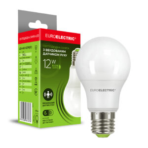 LED лампа з датчиком руху A60-12W-E27-4000K  EUROELECTRIC