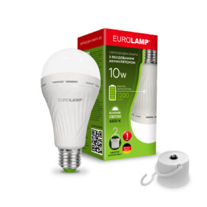 LED Лампа з акумулятором А70-10W-E27-4500K EUROLAMP