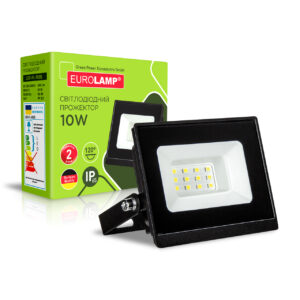 Світлодіодний  LED SMD Прожектор чорний з радіатором 10W 6500K EUROLAMP