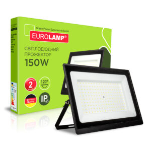 Світлодіодний LED SMD Прожектор чорний з радіатором 150W-6500K EUROLAMP
