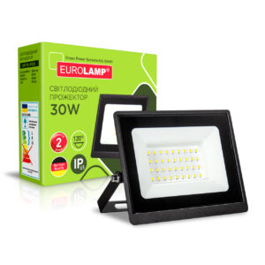Світлодіодний  LED SMD Прожектор чорний з радіатором 30W 6500K EUROLAMP