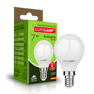 Cвітлодіодна EUROLAMP LED Лампа "Шар" ЕКО G45 7W E14 3000K