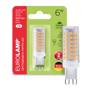LED Лампа капсульна G9-6W-3000K-220V  EUROLAMP
