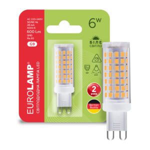 LED Лампа капсульна G9-6W-4000K-220V EUROLAMP