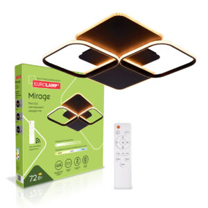LED Люстра акриловая квадратная Mirage M29 72W 3000-6500K черная EUROLAMP