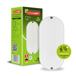 LED Світильник овальний накладний ЖКГ з датчиком руху 12W-5000K EUROLAMP