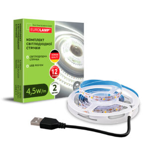 Готовый набор LED Лента 60 диодов/м, 2м, 4000K, 5V USB EUROLAMP