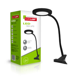 EUROLAMP LED Светильник настольный на прищепке 6W 5000K черный