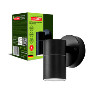 LED Світильник вуличний настінний для ламп GU10 чорний EUROLAMP