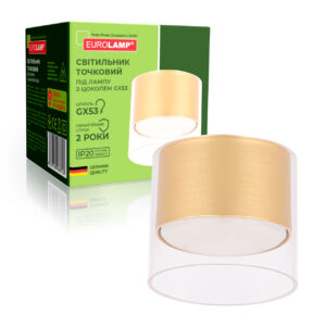 LED Світильник точковий для ламп GX53 золотистий EUROLAMP