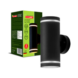 LED Світильник вуличний настінний для ламп 2*GX53 чорний EUROLAMP