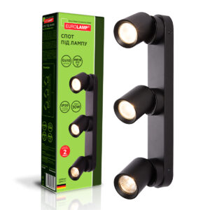 EUROLAMP Светильник для ламп 3*30Вт GU10 черный