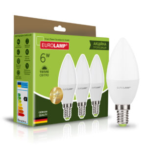 Промо-набір LED Лампи "Свічка" EUROLAMP 6W-E14-3000K "2+1"
