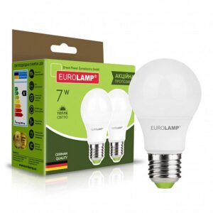 Промо-набір LED Лампи A60-7W-E27-3000K "1+1" EUROLAMP
