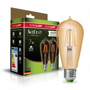LED Лампа філамент ST64-7W-E27-2700K "1+1" EUROLAMP
