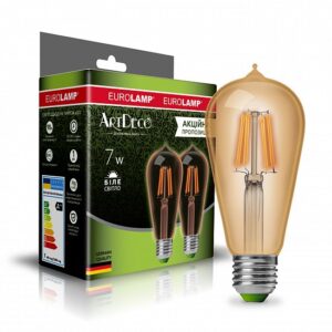 LED Лампа філамент ST64 7W-E27-4000K-(deco) "1 + 1" EUROLAMP