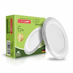 Світлодіодний LED Світильник круглий DownLight 6W 4000K (скло) EUROLAMP