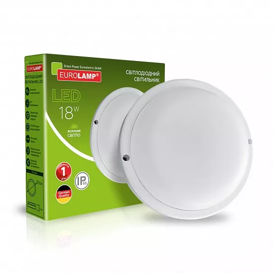Світлодіодний EUROLAMP LED Світильник круглий накладний ЖКХ G2 18W 5000K