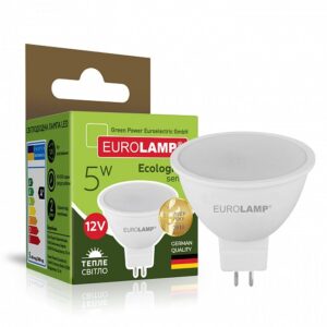 LED Лампа точкова низьковольтна MR16-5W-12V-GU5.3-3000K EUROLAMP