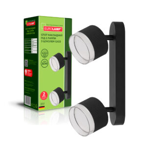 Світильник спот для ламп 2*GX53 чорний Onyx WS EUROLAMP